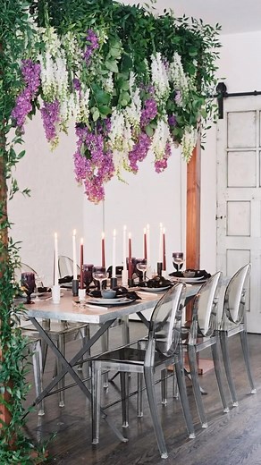 18 reactions | A spring palette of greenery and pops of purple was...