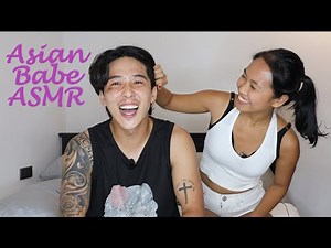 Asian Babe ASMR First Japanese Subscriber! 😂😁(Back and Head Tickle Massage)