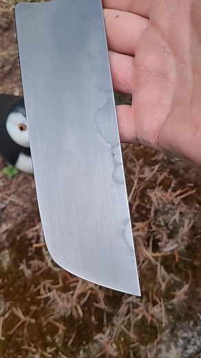 This nakiri is so very good. You will dig it, no doubt. It is now live on the site. Blade is .092" 26C3 HT'ed hard, ~65 , with just enough fun action to compliment the handle figuring. Ground very high and relatively thin behind the edge, but not stupid thin. Handle features some beautiful Mun Ebony from @hogwildwood . Ferrule is repurposed carbon fiber from the aerospace world. Frame and spacer are paper Micarta I snagged from Sharky with that bright G10. . . . . . . #stickystabbythings #deligh