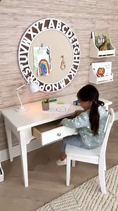 Study in style🕺 with our adjustable Morgan desks🙌 #lovemypbk Shop desks: https://bit.ly/3PwBEyl | Pottery Barn Kids