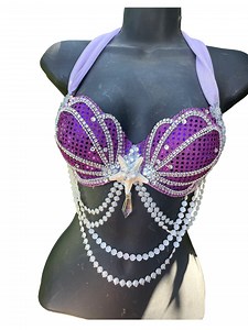 Princess Ariel Mermaid Bra Top (made to Order Item): Performer | Festival Outfit | Rave | Mermaid Costume - Etsy