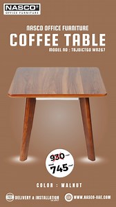Product: Nasco Coffee Table Model No : TBJ01CT60 WN267 To buy now or for more info, Contact our Showrooms : Dubai ( Deira ) : 042669280 Bur Dubai ( Karama ) : 043367122 Abu Dhabi: 026339591 Al Ain: 037211299 Sharjah: 065749030 Message or Comment for more Info... #officefurniture #furniture #nasco #table #coffeetable | Naser Al Sayer & Co. LLC - NASCO Office Furniture