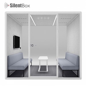 [Hot Item] Sound Insulation Soundproof Glass Booth Phone Booth Office Privacy Portable Acoustic Meeting Booth Office Pod Soundproof