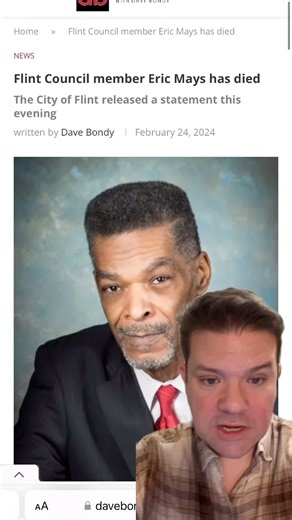 9.3K views · 53 reactions | Flint Michigan city Council member Eric Mays has died. #EricMays #FlintMichigan #FlintCityCouncil #BreakingNews. | Dave Bondy | Facebook