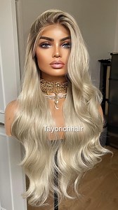 Platinum Blonde Wavy Wig With Dark Roots: Natural Looking Synthetic Lace Front - Etsy UK