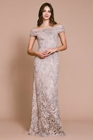 Markle Embroidered Off-Shoulder Gown