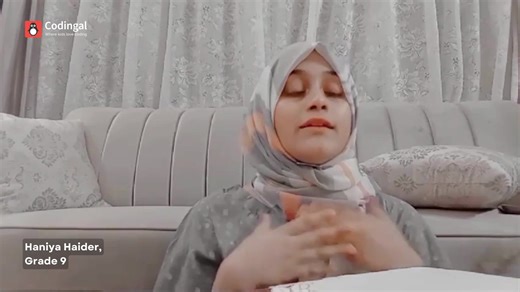 4.1K views · 52 reactions | ⭐ Meet our star student, Haniya Haider. Her journey with Codingal is pure motivation!  Start your own journey with a Free Class today!  Book a Free Class: https://cdg.al/C3Zsp #coding #CodingJourney #codingforkids #KidsEducation #educationforkids | Codingal | Facebook