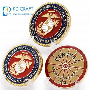 [Hot Item] High Quality Personalized Custom Metal Stamping Embossed 3D Enamel Commemorative Navy United States Marine Corps Usmc Challenge Coin
