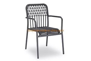[Hot Item] Vangarden Stackable Modern Commercial Restaurant Aluminum Outdoor Rope Dining Chair