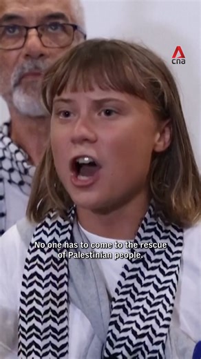 Swedish activist Greta Thunberg landed in Greece on Monday (Oct 6) alongside 160 others who were expelled from Israel after trying to ship aid to Gaza. The 22-year-old climate campaigner was one of hundreds of people who had boarded the Global Sumud Flotilla that tried to break through an Israeli blockade of the war-torn region. Many campaigners who were expelled spoke of mistreatment at the hands of the Israeli authorities. #news #gretathunberg | CNA
