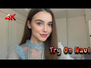 4K Transparent Blue Mesh Lingerie Try On Haul & See Through Outfit Review | Summer Fashion 2025