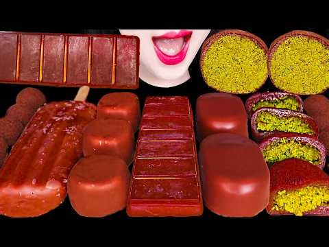 ASMR DUBIA MOCHI, CRUNCHY CHOCOLATE ICE CREAM 두바이 모찌 초콜릿 아이스크림 먹방 MUKBANG, EATING