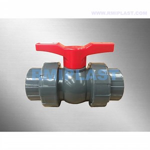 [Hot Item] PVC Ball Valve with Compact Union UPVC Plastic Grey Ball Valve CPVC Double Union Socket Ball Valves Water Valve by JIS ANSI DIN for Irrigation Use