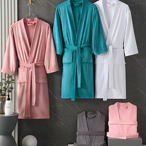 [Hot Item] High Quality Unisex Customized Logo Soft Hooded Cotton SPA Hotel Robe Velour Terry Bathrobe