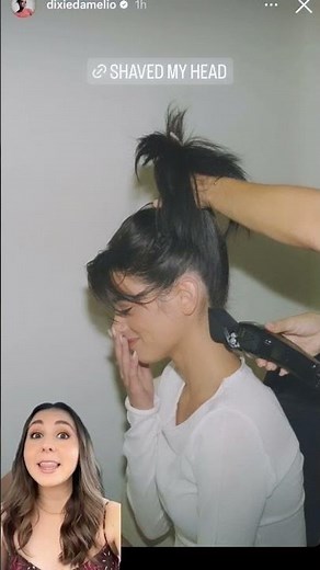 #dixiedamelio shaves her head! ☺️ #shorts #shavedhead