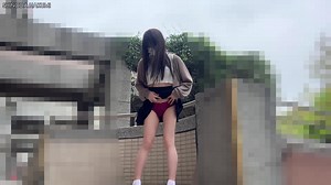 HA82Stuff vibrating beads under the skirt and go out for a walk! | aShemaleTube