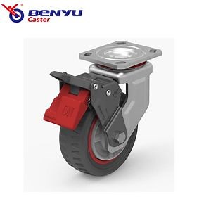 [Hot Item] 100/125/150/200mm Heavy Duty 4/5/6/8 Inch PU Industrial Swivel Casters Wheel with Brake