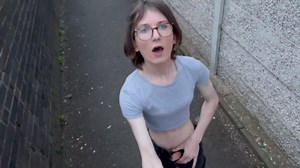 Risky Public Alleyway Gets My Trans Cock Hard and Ready for Sucking