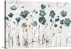 CANVAS ON DEMAND Abstract Balance VI Blue Canvas Wall Art Print by Lisa Audit, Abstract, Contemporary, Modern, Home Decor, Design Artwork,18" x12in
