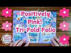 Positively Pink! Tri Fold Folio breast cancer awareness paper craft scrapbooking art journaling