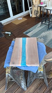 2.6K views · 158 reactions | End Table-palooza! Another side table reveal this morning—-gorgeous walnut and turquoise blue! What do y’all think of this one? @meyspring Turquouse Blue @superclearepoxy Liquid Glass Deep Pour epoxy @odiesoil Dark @black_forest_sawmill Walnut #epoxy #epoxyresin #kitchendecor #homedecor #livingroom | Fat Cat Wood Works LLC | Facebook