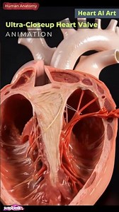 Ultra-Closeup Heart Valve Animation | Cardiac Anatomy | Heart AI Art | 17