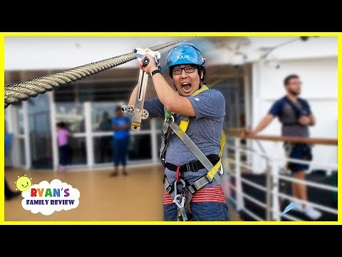 Ryan's Daddy fell off the surfboard and first time Zip Line!