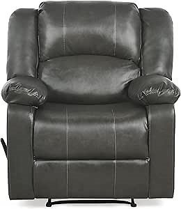 Preston Faux Leather Recliner, Standard, Dark Grey