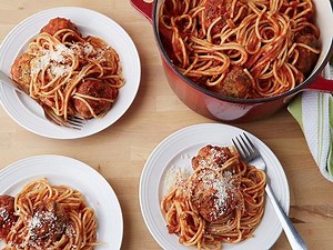 Spicy Turkey Meatballs and Spaghetti