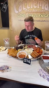 Maxvsfoods incredible double Breakfast challenge … watch this machine at work !! #ChallengeAccepted #FoodChallenge #CASHPRIZE #maxvsfood | Cattlemans Steakhouse