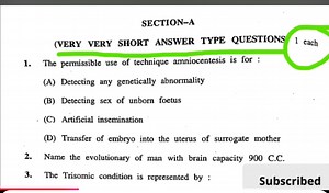 The permissible use of technique amniocentesis is for:   (A) D... | Filo
