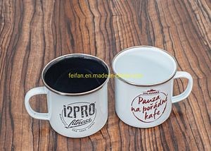 [Hot Item] Enamel Mug/Cup with Stainless Rim and Decor