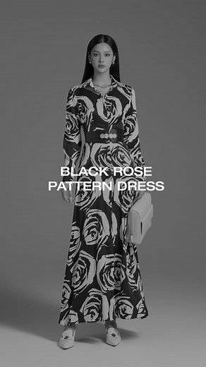 Là best-seller ngay từ khi ra mắt, thiết kế BLACK ROSE PATTERN DRESS với bản phối thanh lịch từ chất liệu lụa Latin cùng hoạ tiết hoa hồng đen giúp mang lại diện mạo sang trọng lại rất đỗi tinh tế cho cô gái CÉNES. Now available online and in-store. Shop now! | CÉNES
