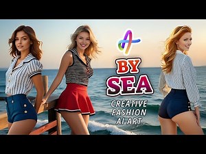 Beautiful Mini Skirt combinations on the High Seas! | AI Fashion Creative