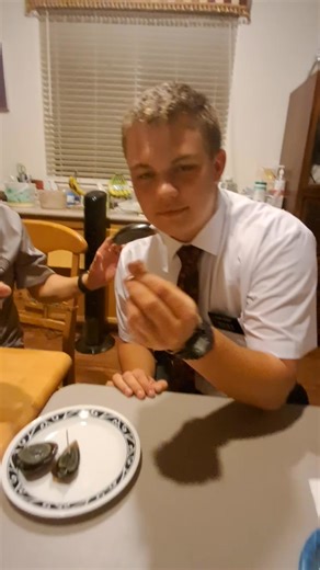 Stephen sent is this video of him eating a century old egg! #centuryoldegg #sotyfamily #mission | Shot of the Yeagers