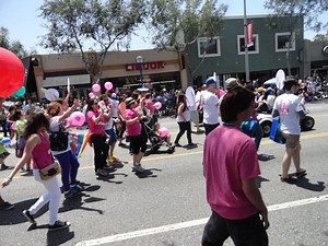 Wendy Greuel and Mike Feuer at the Gay Pride Parade