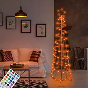 Amazon.com : Colorful Led Lighted Christmastree, Metal Ornament Tree with 16 Color Changing , Foldable Artificial Tree for Indoor Outdoor Home Holiday Wedding Party Garden Decor (4FT) : Home & Kitchen
