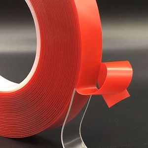 [Hot Item] Similar to Tesa 4965 Equivalent Red Liner Clear Polyester Film Strong Acrylic Adhesive Double Sided Pet Tape