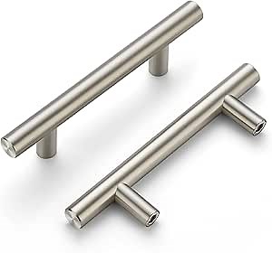 30 Pack | Brushed Nickel Cabinet Pulls - 5" Length 3" Hole Center, Stainless Steel Handles for Home & Kitchen Drawer Pulls, Cabinet Handle/Cabinet Doors, Elegant Kitchen Hardware.