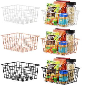 [Hot Item] Home Pantry Decor Kitchen Storage Bin Snack Food Fruit Organizer Metal Wire Storage Basket