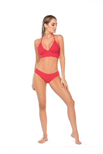 Dalia Red Bikini Set: Colombian Lycra, Handmade Beachwear - Etsy