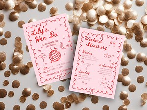 Hen Do Weekend Itinerary and Invitation | Mobile Phone and Print Template - Etsy