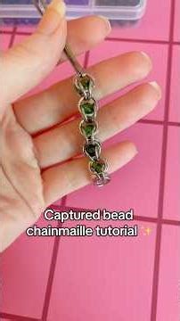 captured bead chainmaille tutorial #handmadejewelry #altjewelry #chainmaille #beadedjewelry