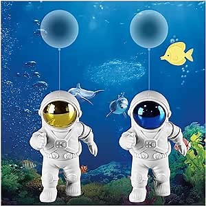 2 Pieces Floating Fish Tank Decorations，Aquarium Decorations Decor, Astronauts Small Fish Tank Decorations，Floating Device Fish Tank Accessories