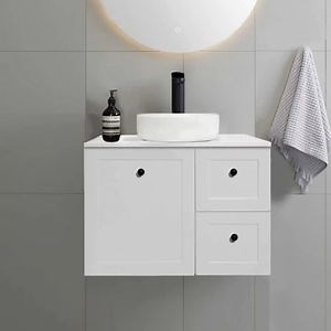 [Hot Item] Bathroom Shaker Style Right Drawers Wall Hung Mounted Vanity Cabinets 750mm