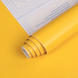 [Hot Item] Orange Color Contact Paper Shelf Liner Wall Covering Wall Paper Self-Adheisve Plain Color Decoration Film Vinyl Wallpaper