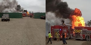 Crews clear scene of large fire