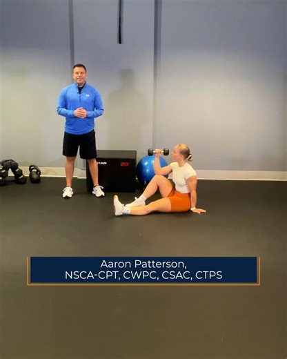 #TechniqueTuesday- When performing the external rotation, the seated position can be helpful because the elbow can rest on the leg, but many variations exist. Be sure to be aware of the fact that the rotator cuff muscles cannot handle as much weight as can be used in other multijoint exercises. Focus on movement quality overload, because trying to move excess weight leads to compensation from other muscles. For more exercises, check out Strength Training for Hockey: https://ecs.page.link/AjxJC |