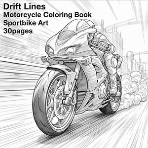 Drift Lines Motorcycle Coloring Book: Sportbike Art - Etsy