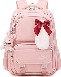Laptop Backpack 15.6 Inch School Bag Kids Elementary Primary Backpacks Bookbags for Women Girls Teens Travel Daypack (Pink)